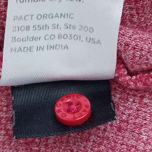 Pact Top Womens Small Waffle Knit Henley 100% Organic Cotton Holiday Christmas - Picture 8 of 8